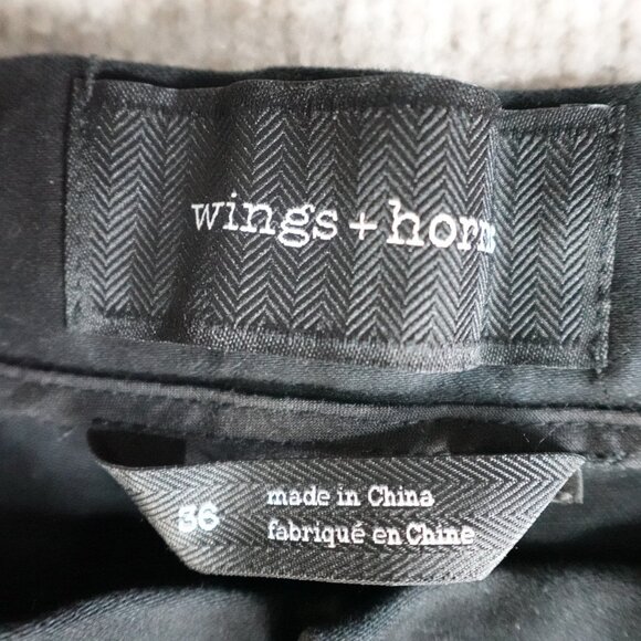 Wings + Horns Mens Pants 36 Black Cotton Blend Solid Field WI-5238 NEW - Picture 8 of 11